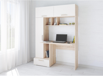 Компьютерный стол Квартет-11 дуб сонома / белый