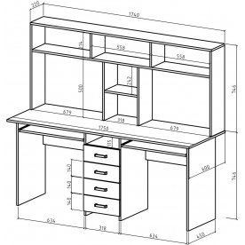 Письменный стол Лайт-11К с надстройкой