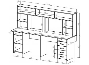 Письменный стол Лайт-13 с надстройкой