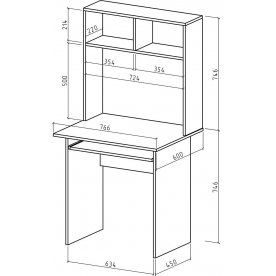 Письменный стол Лайт-1 с надстройкой
