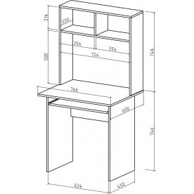 Письменный стол Лайт-1 с надстройкой