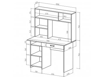 Письменный стол Лайт-2Я с надстройкой