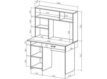 Письменный стол Лайт-2Я с надстройкой