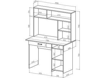 Письменный стол Лайт-3Я с надстройкой