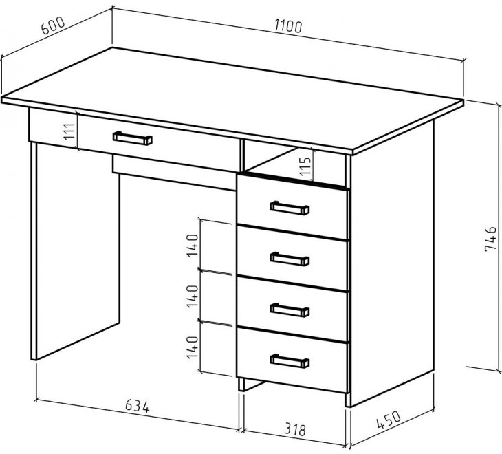 Письменный стол Лайт-5Я белый