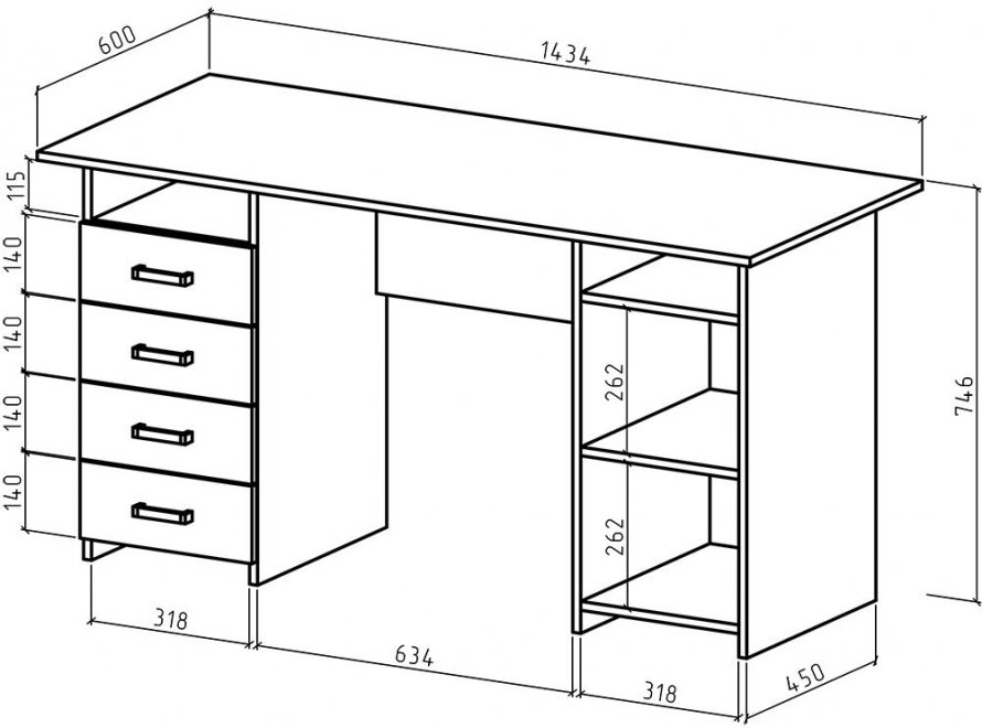 Письменный стол Лайт-8 дуб сонома / белый