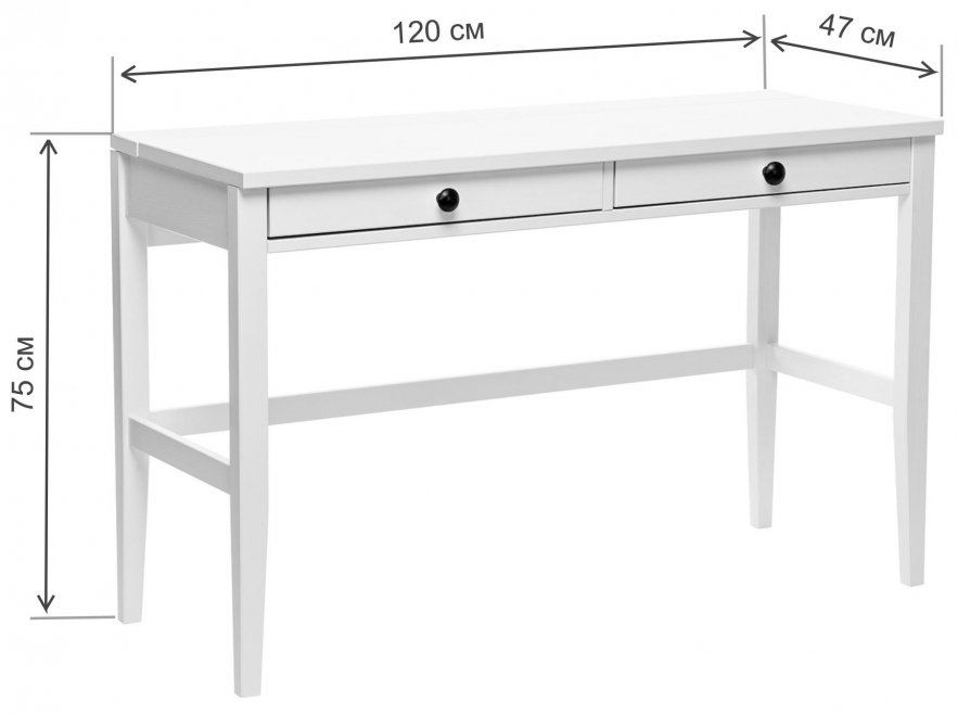 Письменный стол Leset Мира 02 белый