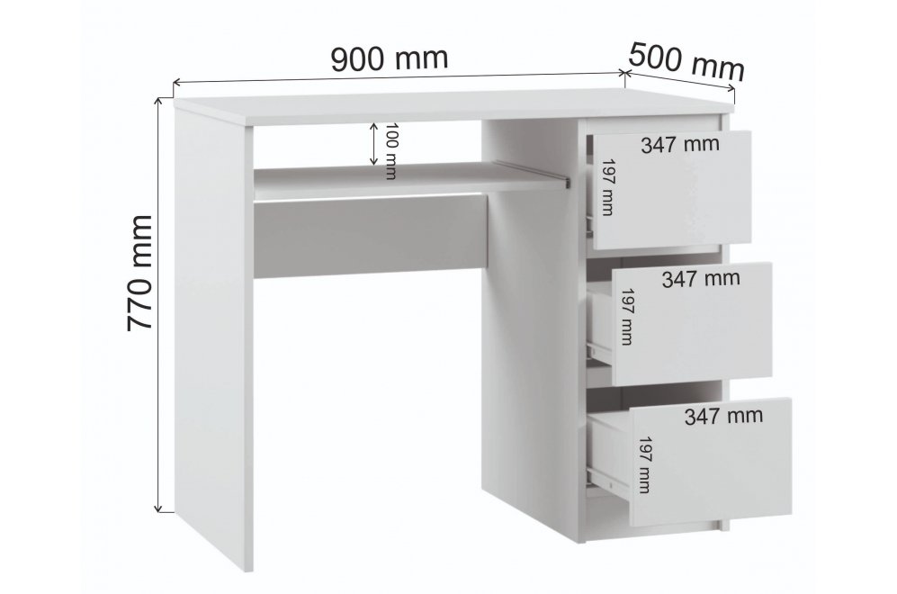 Письменный стол Мадера СМП 900 правый ЛДСП сонома