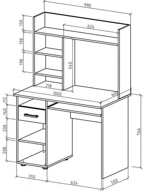 Письменный стол Остин-10 белый