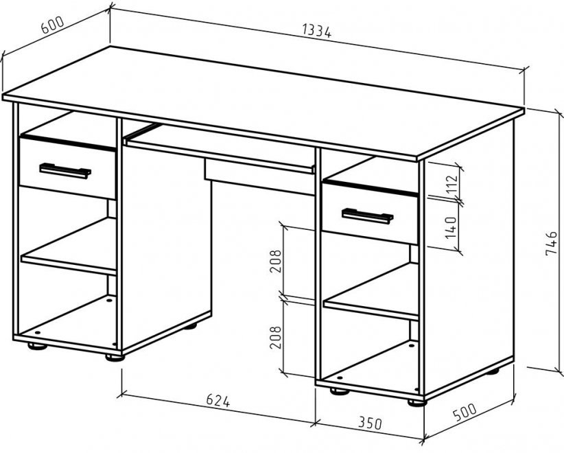 Письменный стол Остин-5 белый