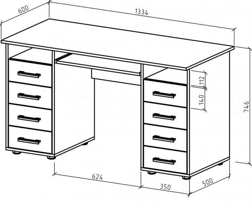 Письменный стол Остин-6 белый