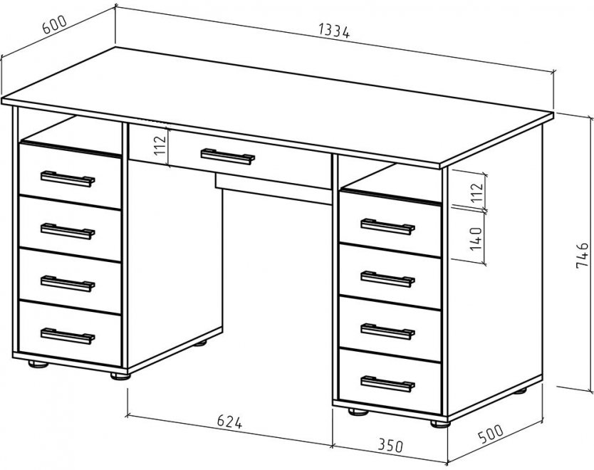 Письменный стол Остин-6Я белый