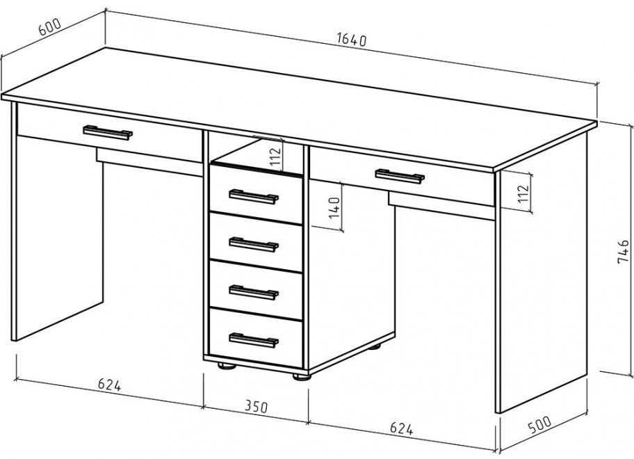 Письменный стол Остин-8Я белый