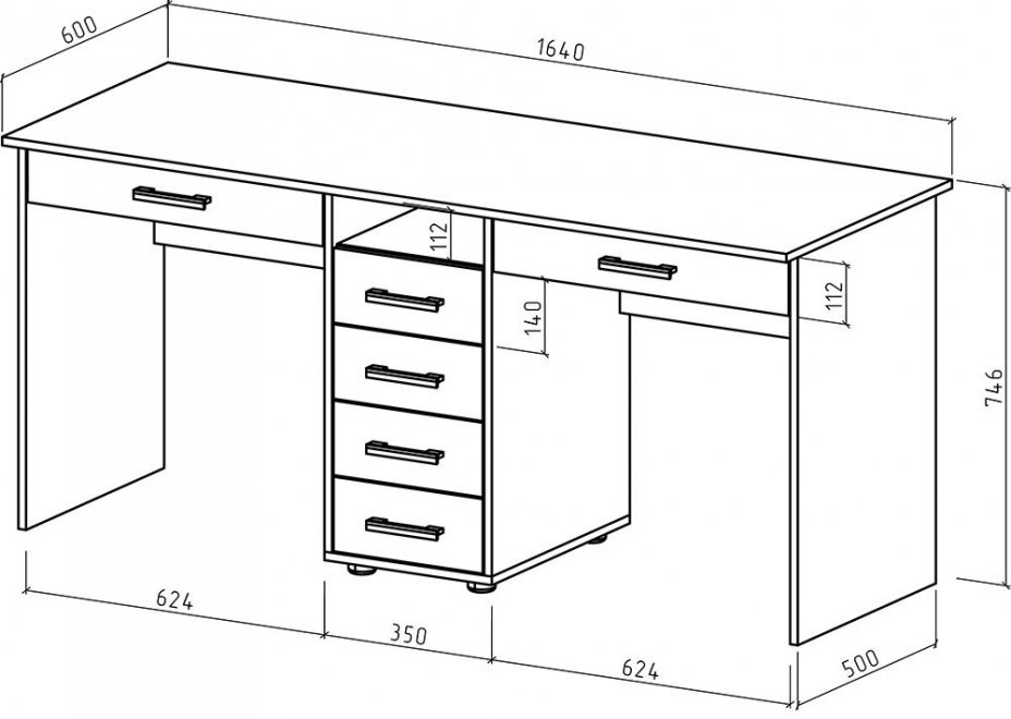 Письменный стол Остин-8Я дуб сонома