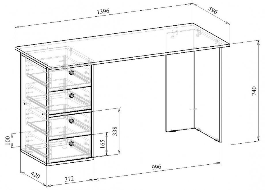 Письменный стол Прайм-55 СТЛ-Прайм-55-ВБ венге / белый