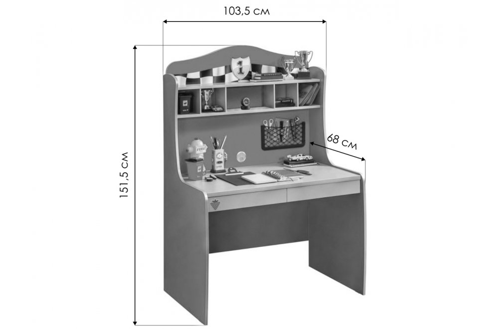 Письменный стол Race Сup красный / серый