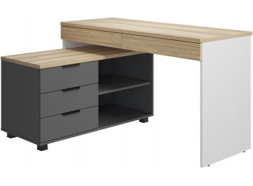 Компьютерный стол Скайлайт СЛ-21К блэквуд ячменный / графит / белый / меренга