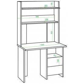 Письменный стол СКЛ-Прям100+НКЛХ-100