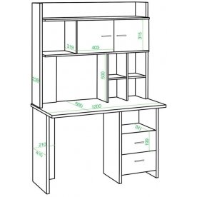 Письменный стол Беланта-Прям120+НКЛХ-120