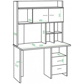Письменный стол СКЛ-Прям120Р+НКЛХ-120