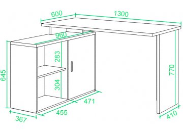 Письменный стол СКЛ-ПРЯМ130+ТБЛ-2