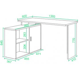 Письменный стол СКЛ-ПРЯМ130+ТБЛ-2