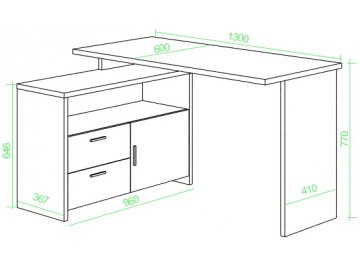 Письменный стол Беланта-ПРЯМ130+ТБЛ