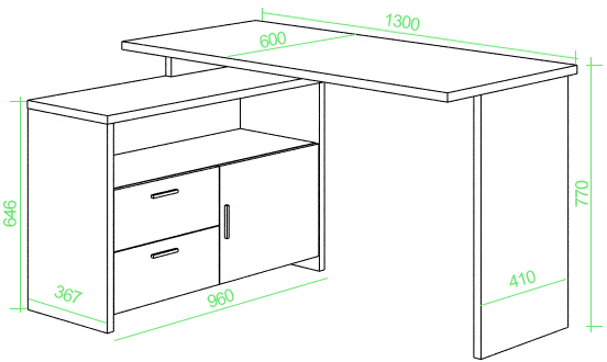 Письменный стол Беланта-ПРЯМ130+ТБЛ ВК венге / карамель