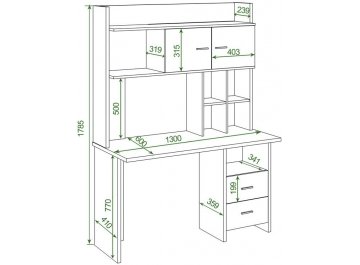 Письменный стол СКЛ-Прям130Р+НКЛХ-130