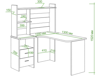 Письменный стол Беланта-Угл130+НКЛ-120