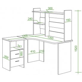 Письменный стол СКЛ-Угл130+НКЛ-130