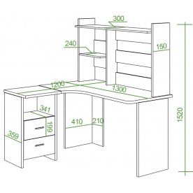 Письменный стол СКЛ-Угл130+НКЛ-130