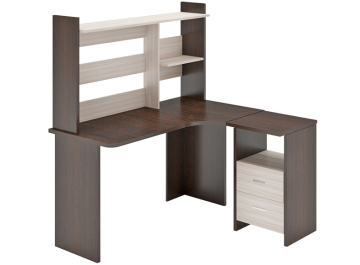 Письменный стол СКЛ-Угл130+НКЛ-120 КБЕ венге / карамель