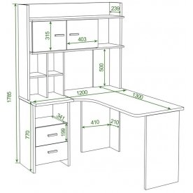 Письменный стол СКЛ-Угл130+НКЛХ-120