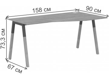 Письменный стол Skyland FORTA FCT 1567(R) 1580х670х733