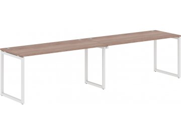 Белый компьютерный стол Skyland XQWST 3214 3206х1406х750 белый / антрацит четырехместный дуб сонома / белый