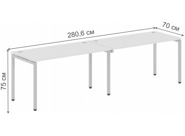Письменный стол Skyland XTEN-S XWST 2870 2806х700х750 двухместный