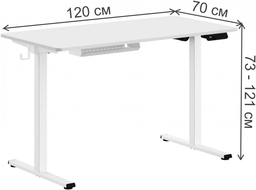 Письменный стол SkyLand XTEN-UP AT-002 1200х600х730/1210 дуб светлый / черный