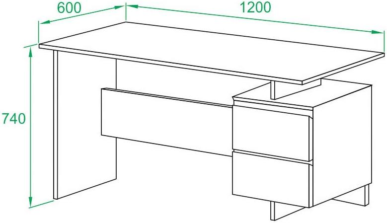 Письменный стол СПм-19 бетон / белый