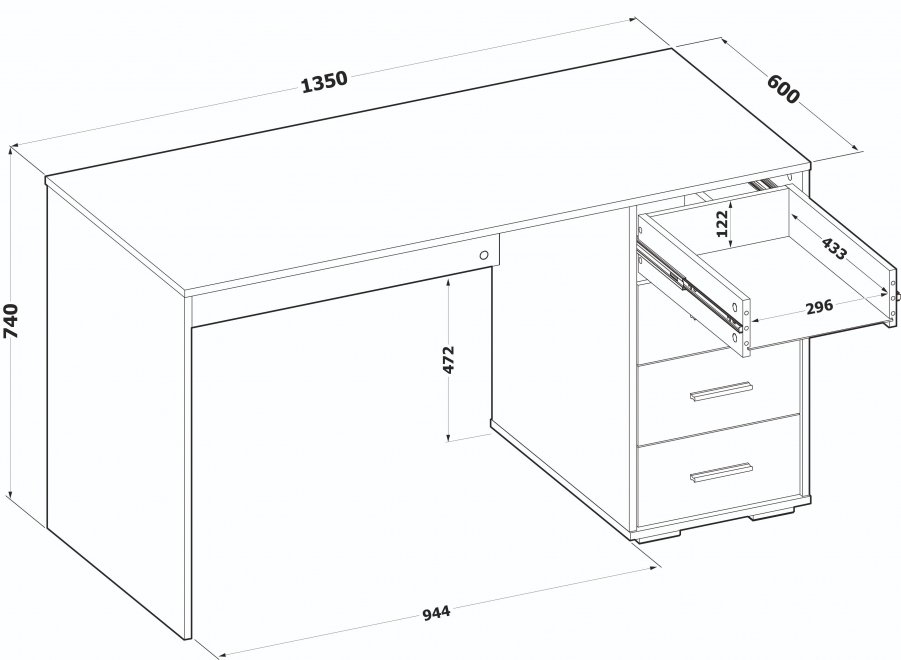 Письменный стол СПм-354 лдсп белый