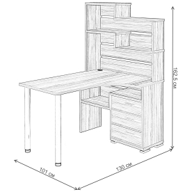 Письменный стол СР-132-130 БЕ-ПРАВ правый