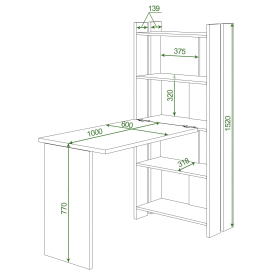 Письменный стол СТЛ-ОВ+Столешница100Прям КШ