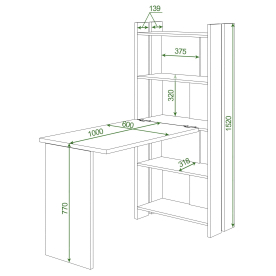 Письменный стол СТЛ-ОВ+Столешница100Прям ШК