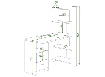 Письменный стол СТЛ-ОВ+Столешница100Прям ШК