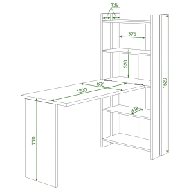 Письменный стол Лоревро-ОВ+Столешница120Прям КШ
