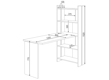 Письменный стол СТЛ-ОВ+Столешница120РПрям КШ