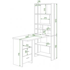 Письменный стол СТЛ-ОВХ+С100Прям