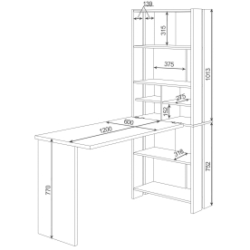 Письменный стол СТЛ-ОВХ+Столешница120РПрям ШК
