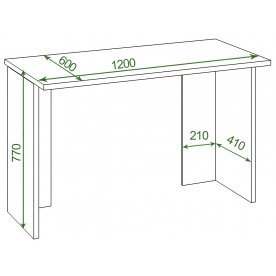 Письменный стол Беланта-Прям120(без тумбы) Ш