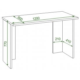 Письменный стол СКЛ-Прям120Р(без тумбы) К